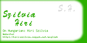 szilvia hiri business card